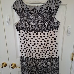Elegant Black and White Lace Dress
